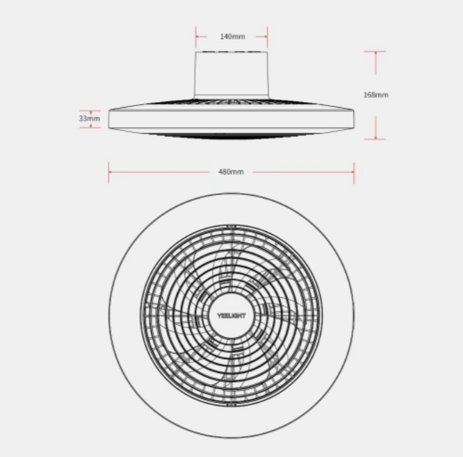 Yeelight ceiling fan in india  dimensions