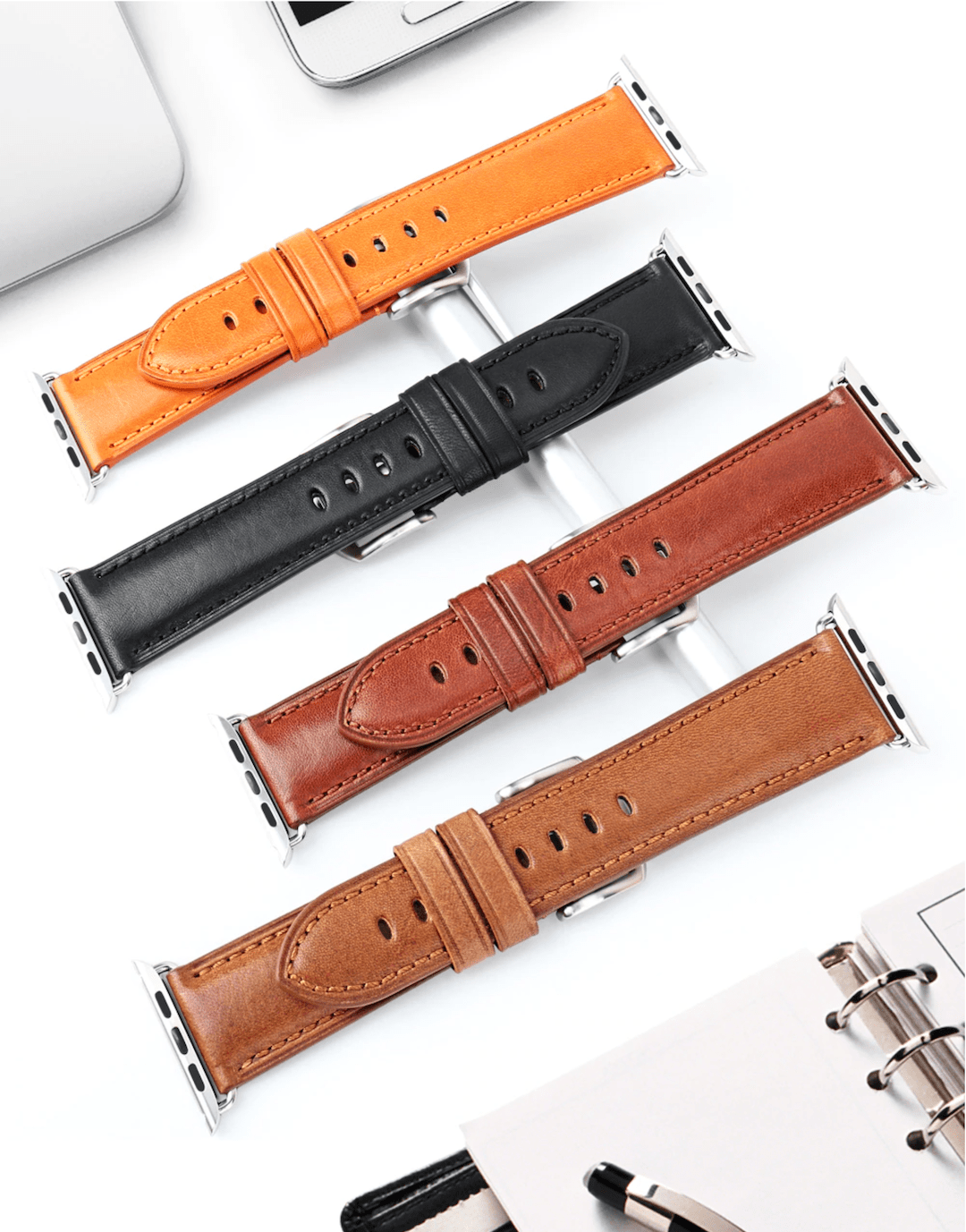 Genuine leather apple watch premium high quality straps in india