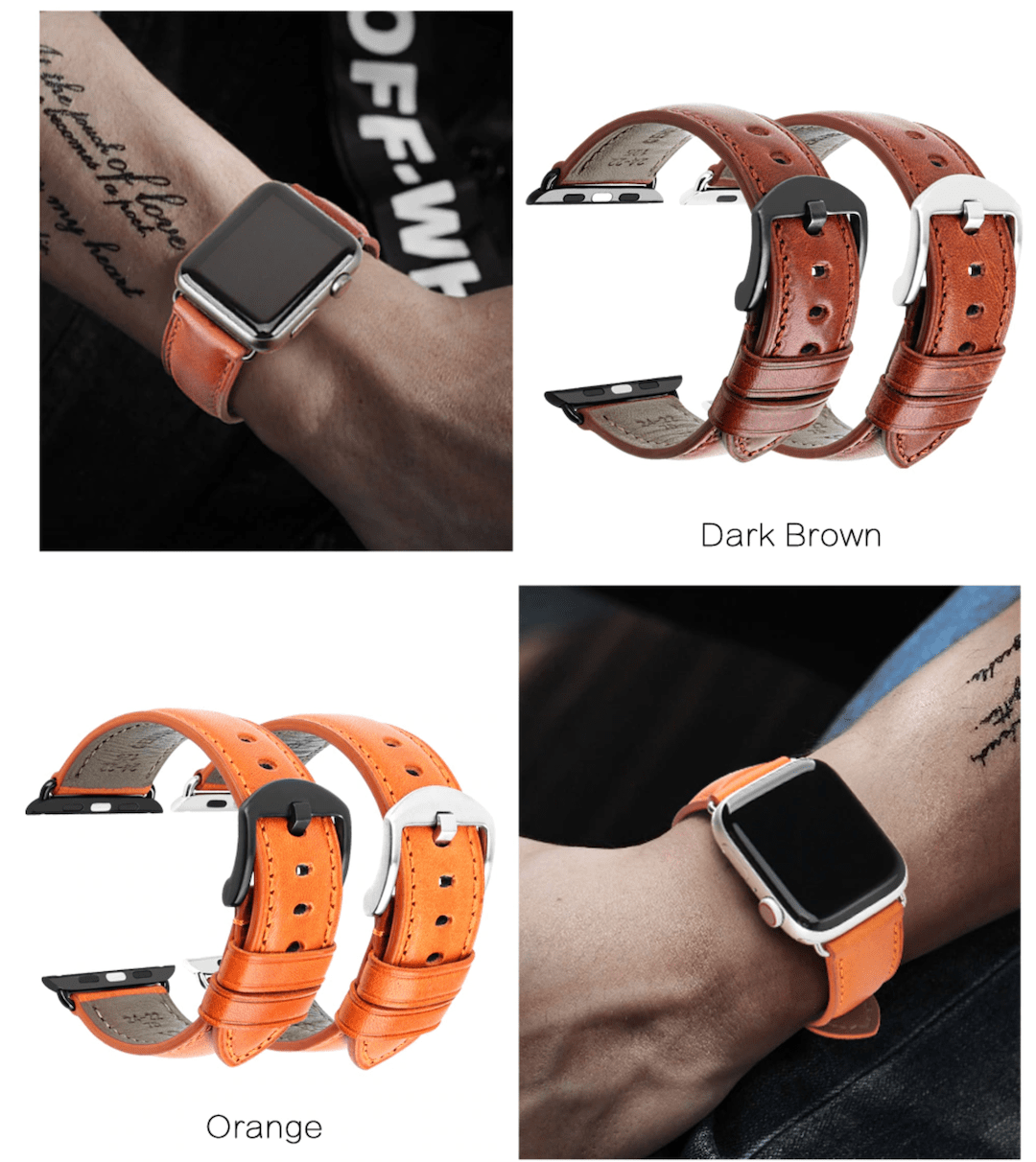 Genuine leather apple watch premium high quality brown straps in india