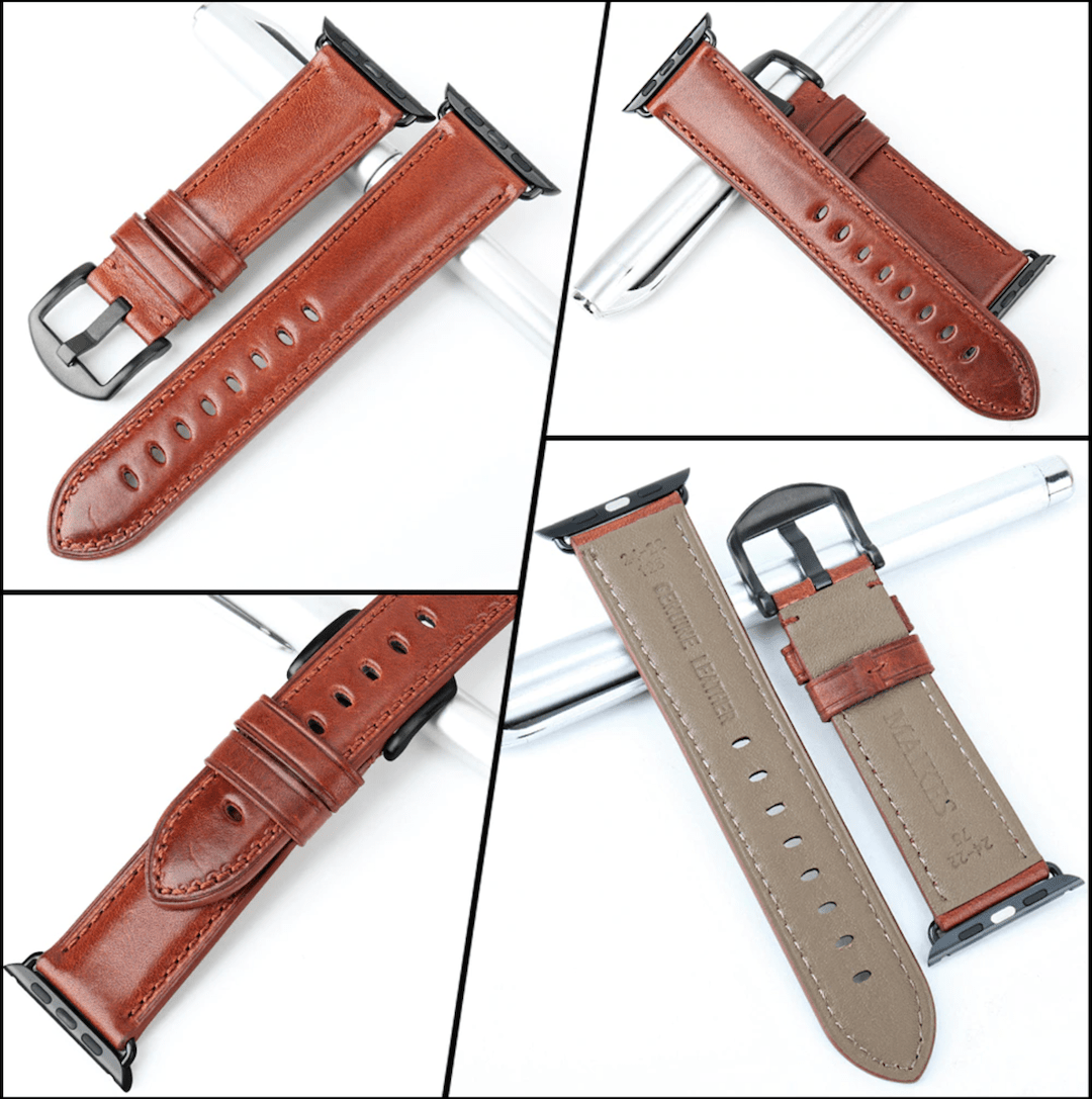 Genuine leather apple watch premium high quality brown straps in india