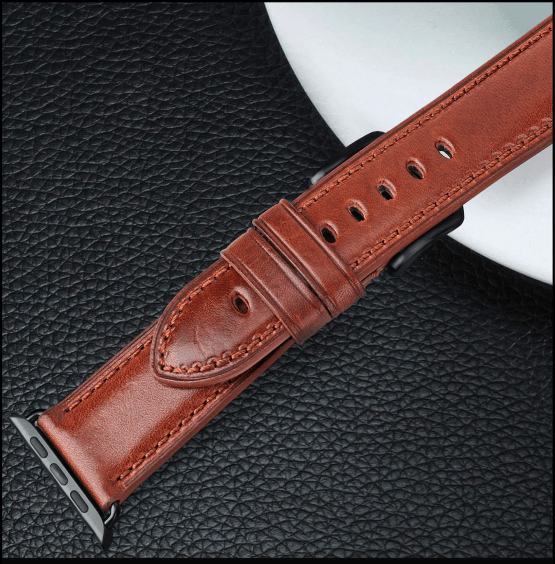 Genuine brown original leather apple watch premium high quality straps in india