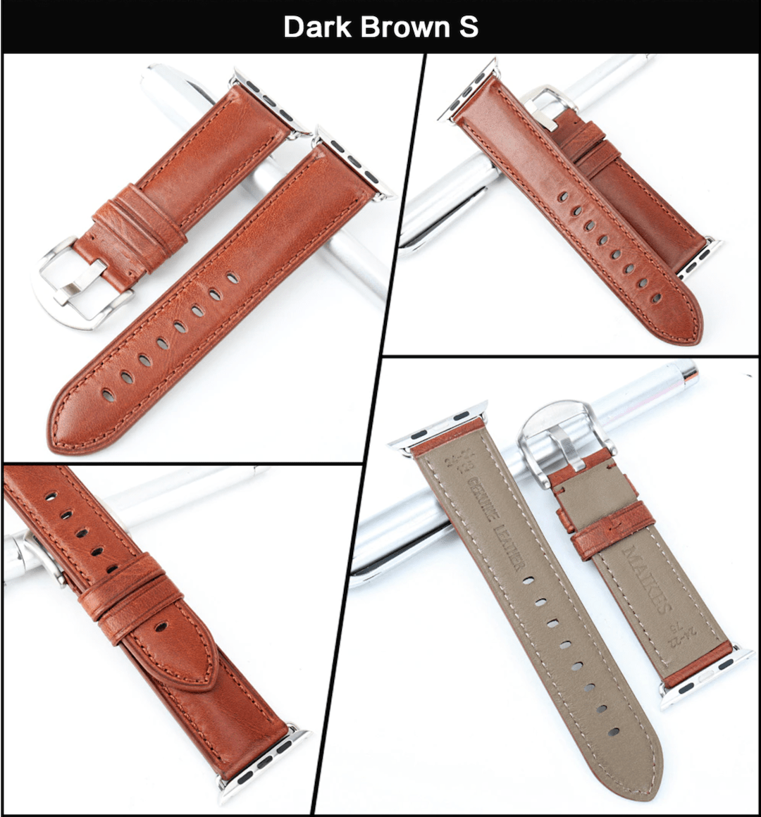 Genuine brown original leather apple watch premium high quality straps in india