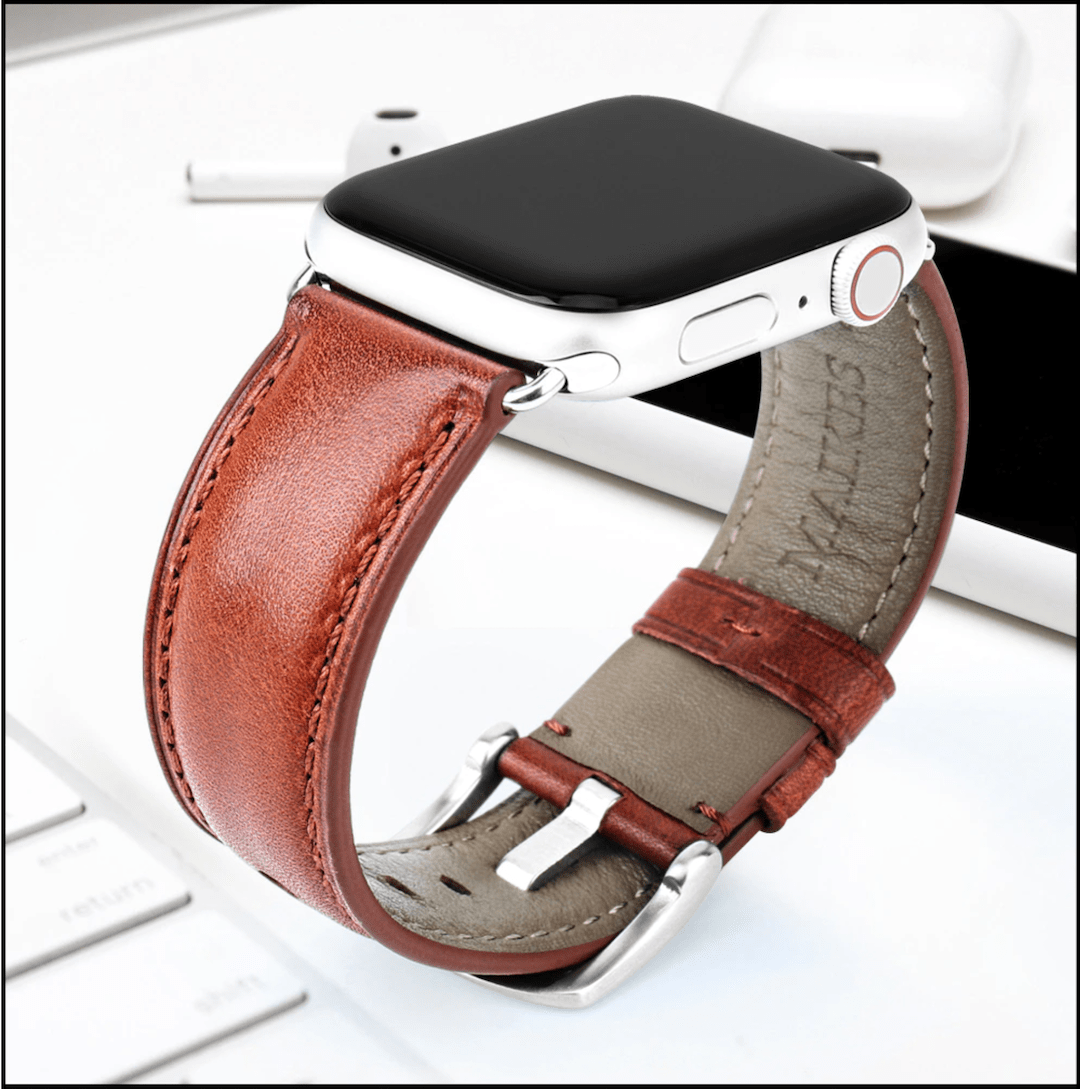 Genuine brown original leather apple watch premium high quality straps in india