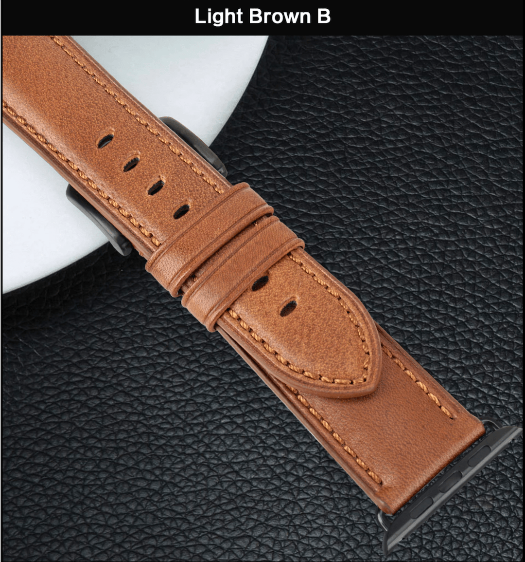 Genuine light brown original leather apple watch premium high quality straps in india