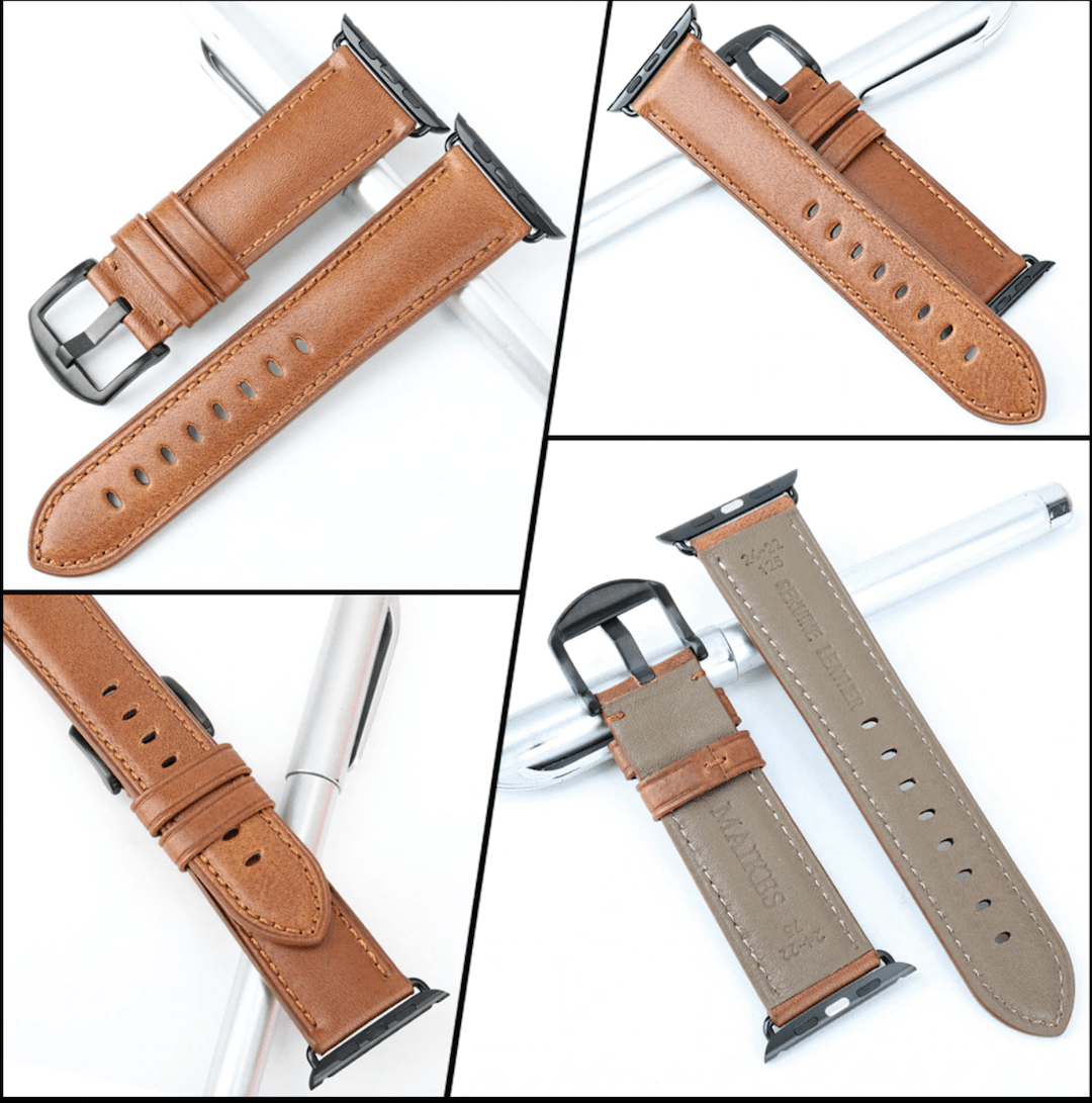 Genuine brown original leather apple watch premium high quality straps in india