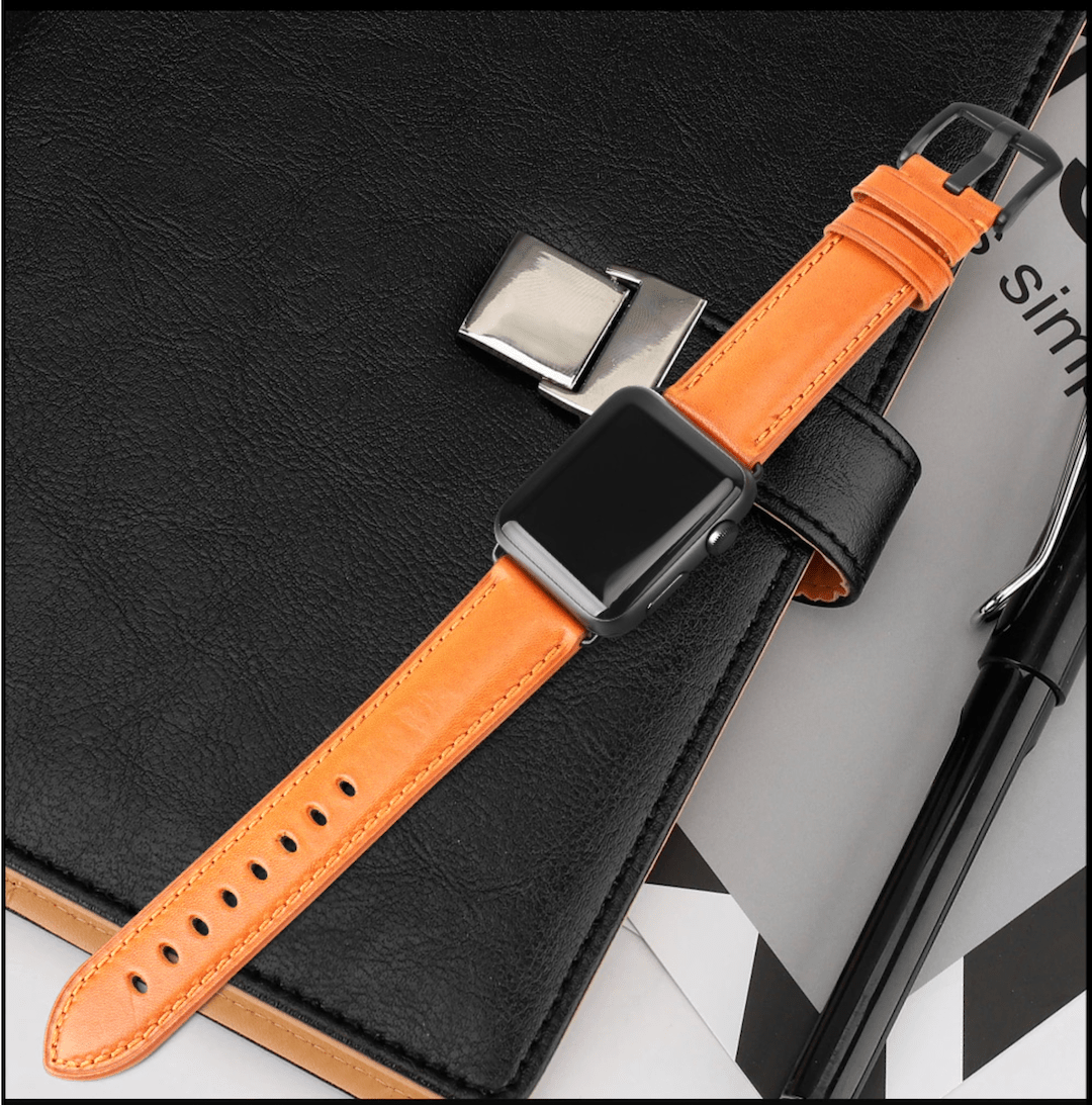 Genuine brown original leather apple watch premium high quality straps in india