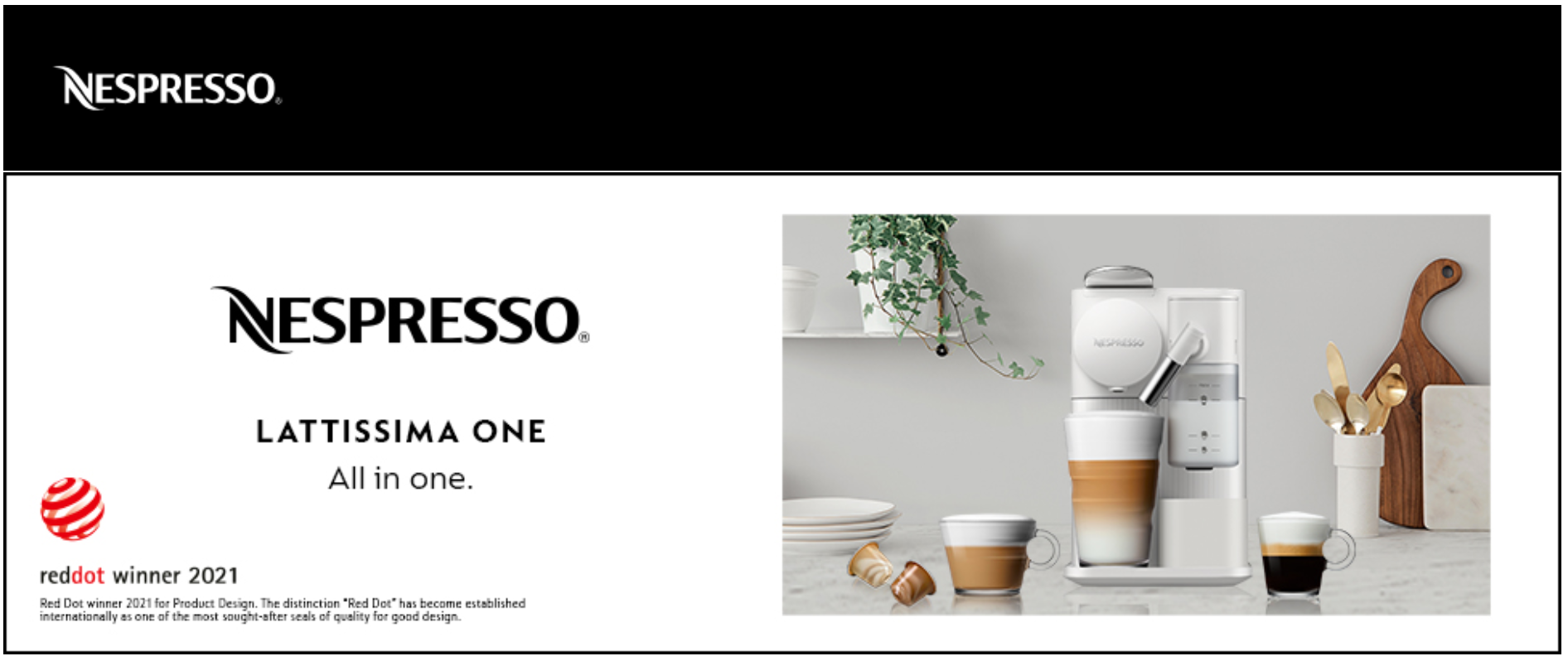 Nespresso Lattissima One coffee machine by DeLonghi