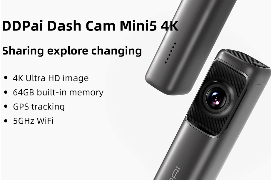DDPAI Mini5 4K 2160P UHD Dash Cam Car DVR