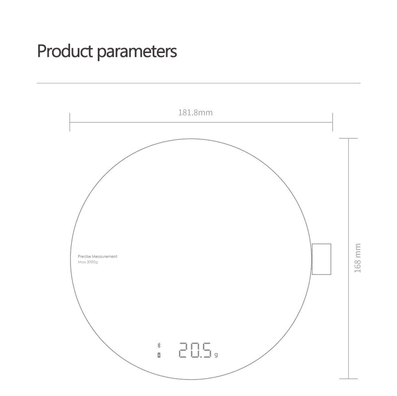 Xiaomi kitchen weight measure scale machine dimension