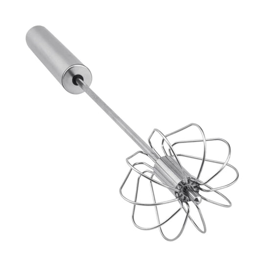 Egg Beater Spin Whisk, Hand Push Semi-Automatic Collapsible Non Scratch  Flat Bottom w/Egg Separator