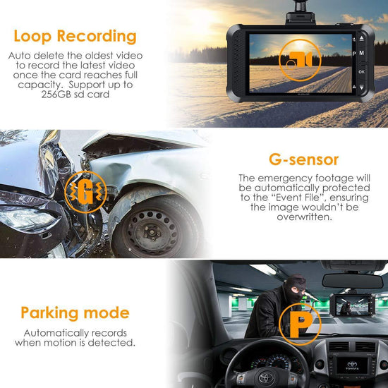 Vantrue X4s 4K WiFi Dash Cam, Parking Mode, Night Vision, G-Sensor