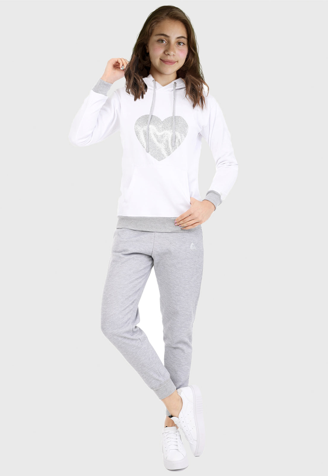 para Niña Hoodie Blanca y | Corazón Brillante – Arctic Fox Colombia