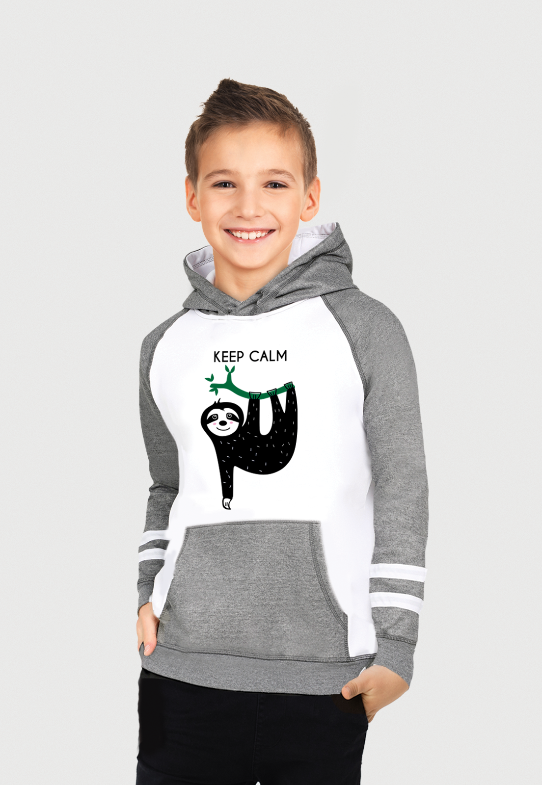 Buzo hoodie para niños | capota | gris | oso perezoso | Fox – Arctic Colombia