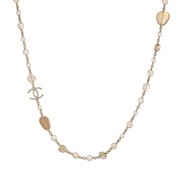 Chanel Graduated Faux Pearl Necklace CC Logo Long 35 Circa 2014 – Sophie  Jane