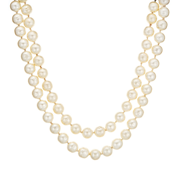 Chanel Costume Pearl Long Cc Necklace