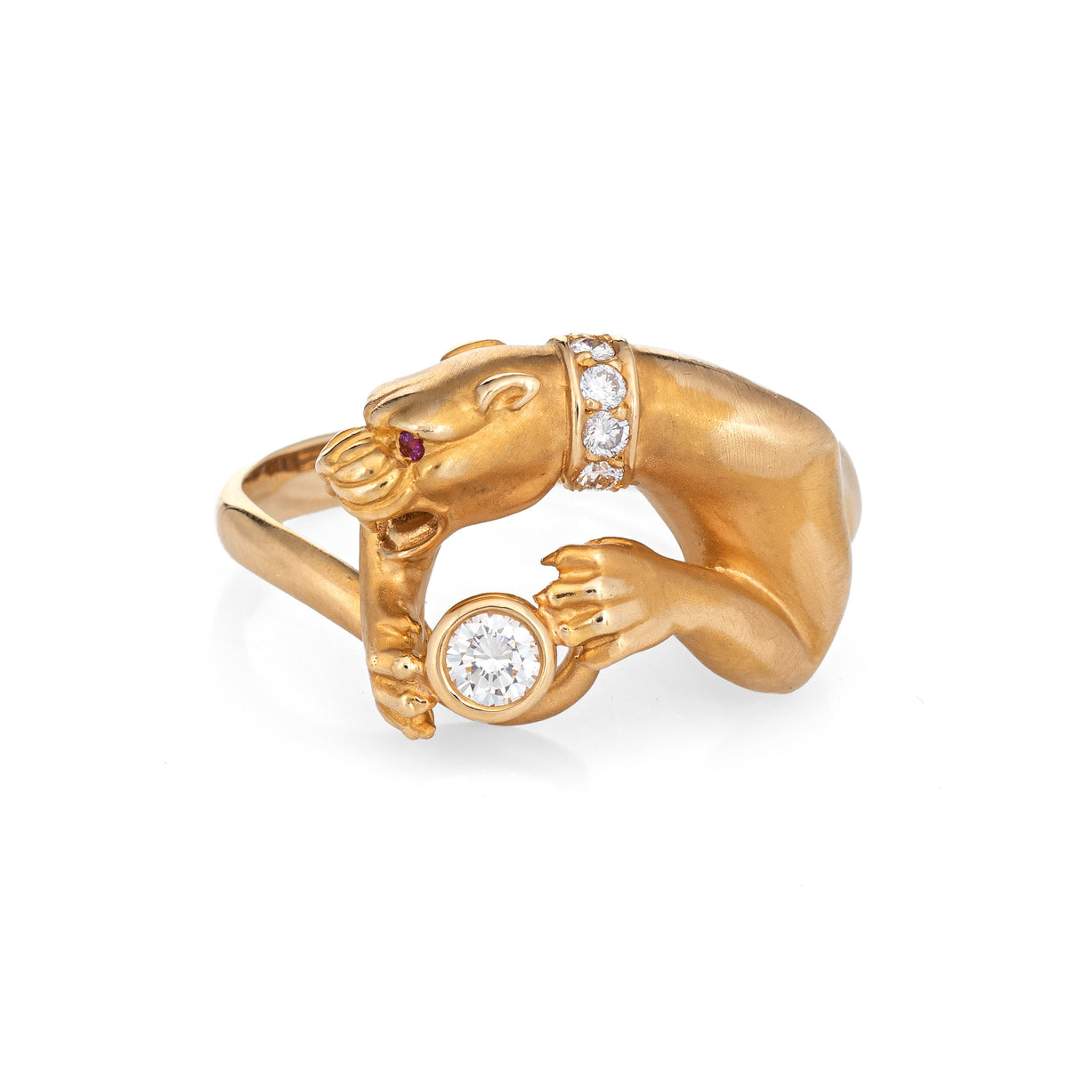 Carrera y Carrera Diamond Panther Ring Estate 18k Yellow Gold 10 Cat J –  Sophie Jane