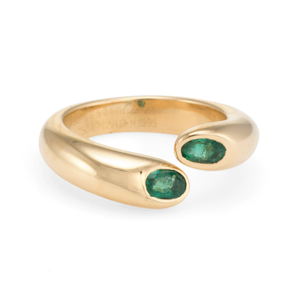 Cartier Ellipse Emerald Ring Vintage 18k Yellow Gold – Sophie Jane