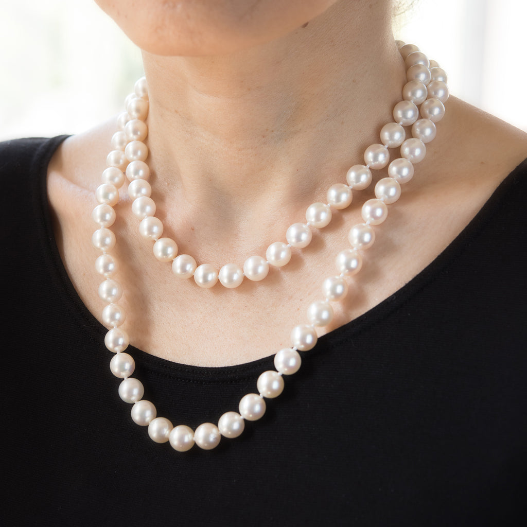 36.5 Inch Cultured Pearl Necklace Vintage 14k Gold – Sophie Jane