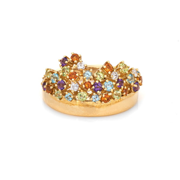 CRB4087800 - LOVE ring - Rose gold, sapphires, garnets, amethyst