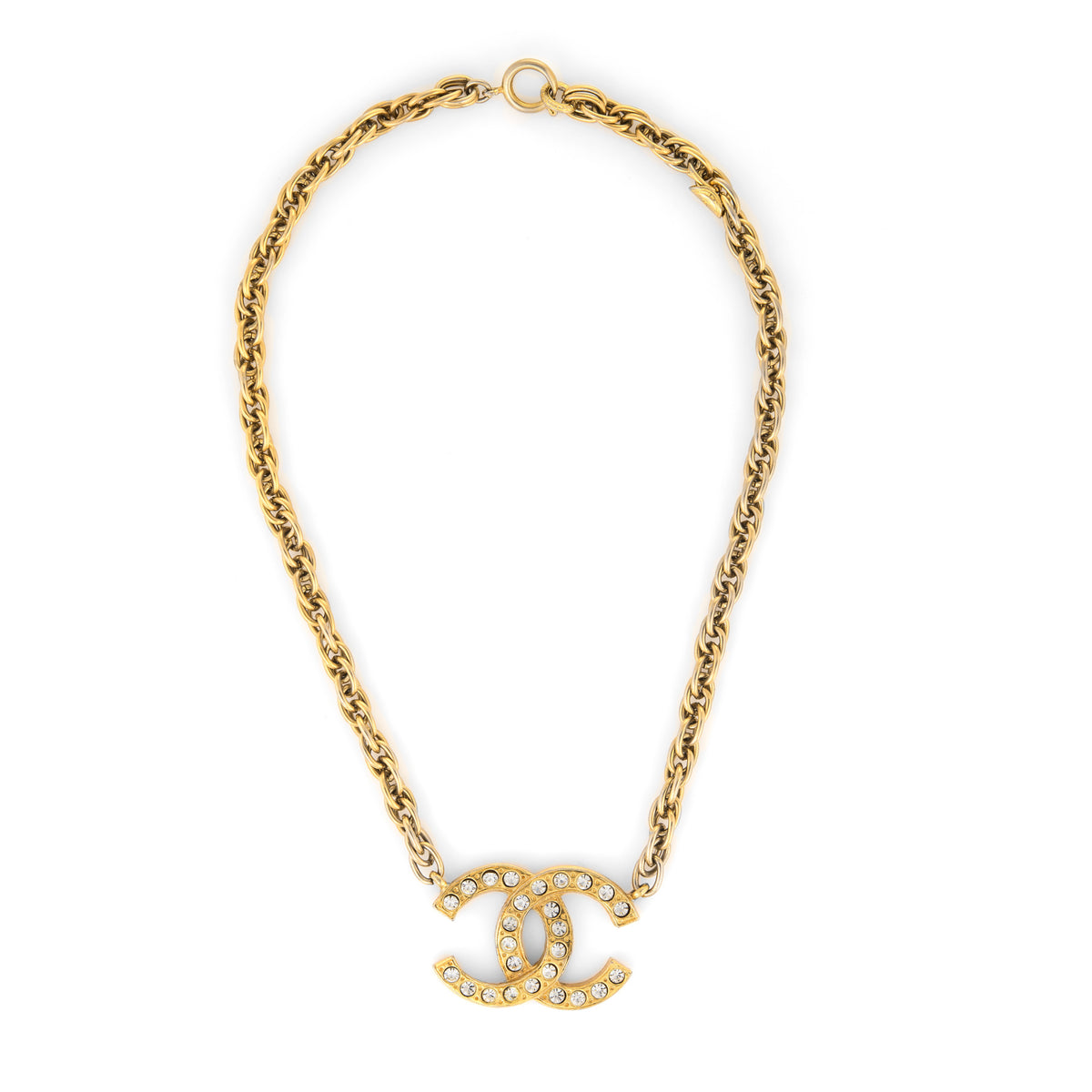 Cc crystal necklace Chanel Gold in Crystal  23421902
