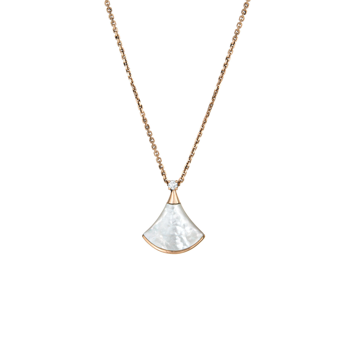 Bulgari Divas Dream Necklace Mother of Pearl Diamond 18k Rose Gold Pre –  Sophie Jane