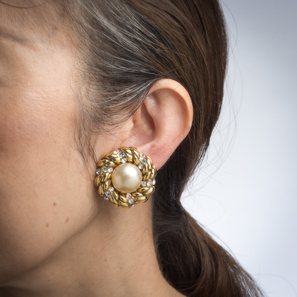 Chanel Vintage Gold CC Hoop TurnLock Dangling Earrings  Luxury Reborn