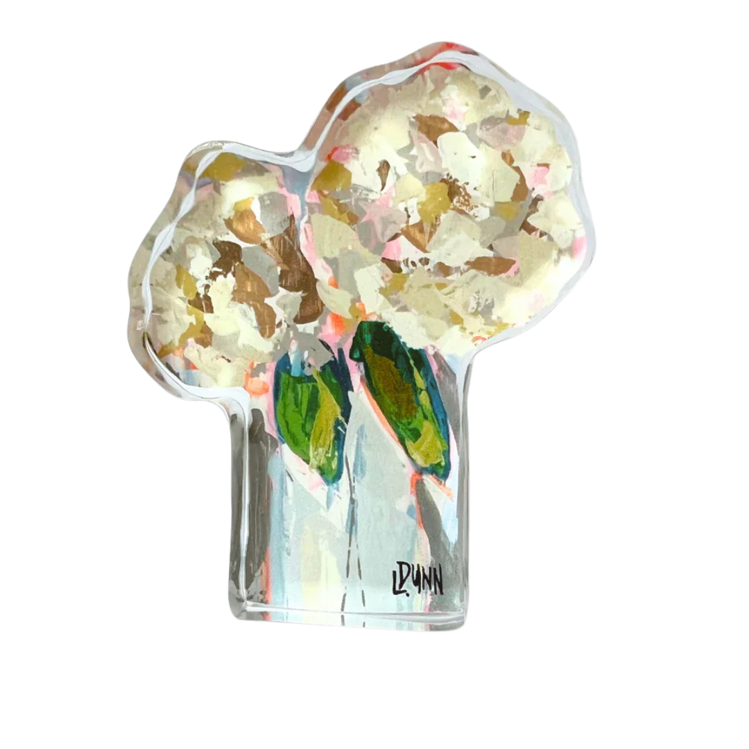 Two Hydrangea Blooms Acrylic Block-Bitty Block