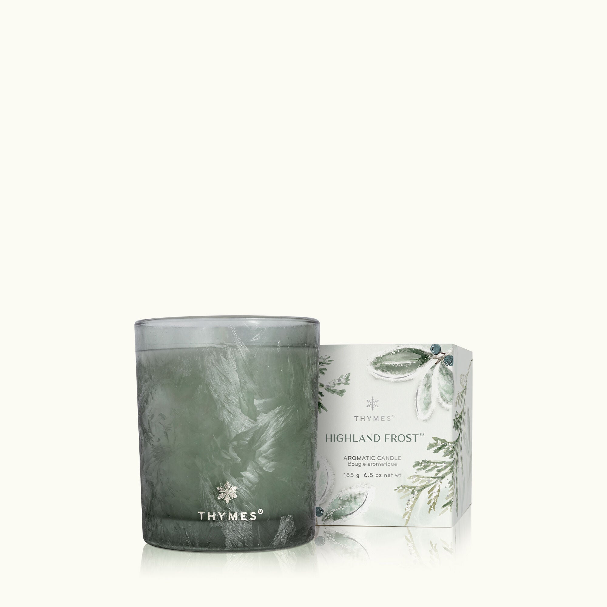 Thymes Frasier Fir - Frosted Wood Grain Candle Large