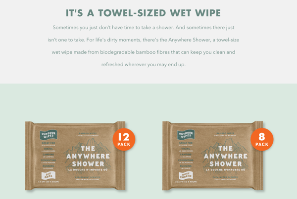 towel size wet wipes