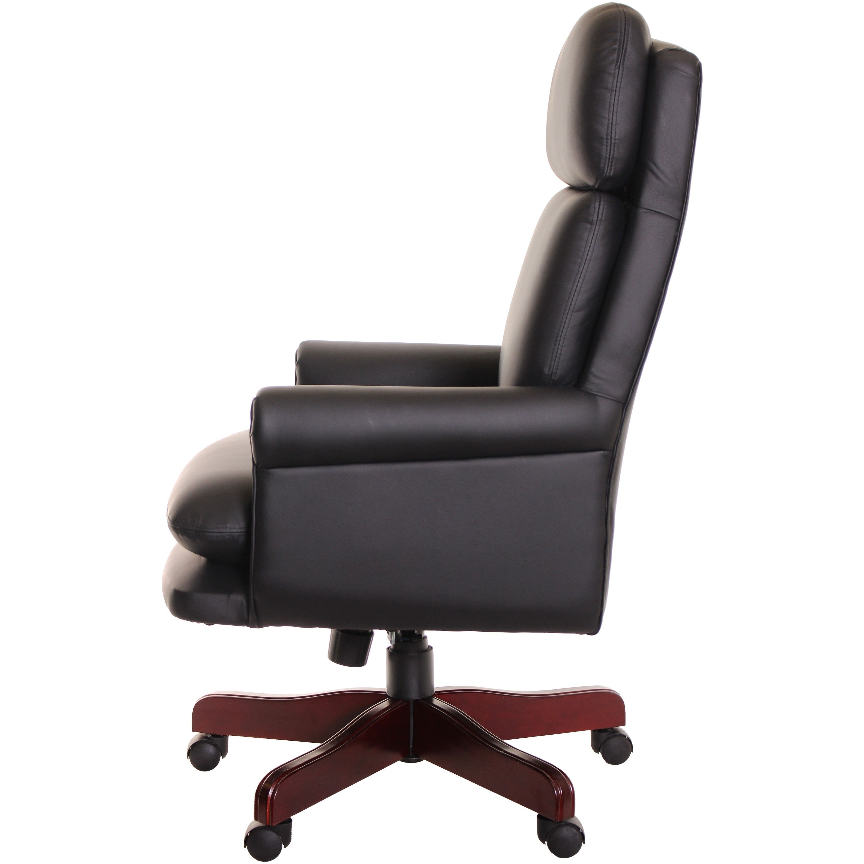Traditional Executive Leather Office Chair Back Rake Angle Black By