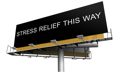 stress relief this way billboard