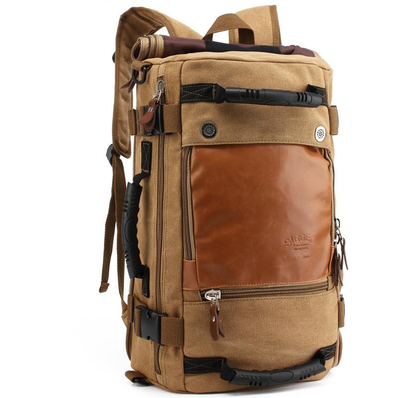 15&quot; Laptop Travel Canvas Rucksack Backpack Men&#39;s Bag Travel Backpack 7 – icambag