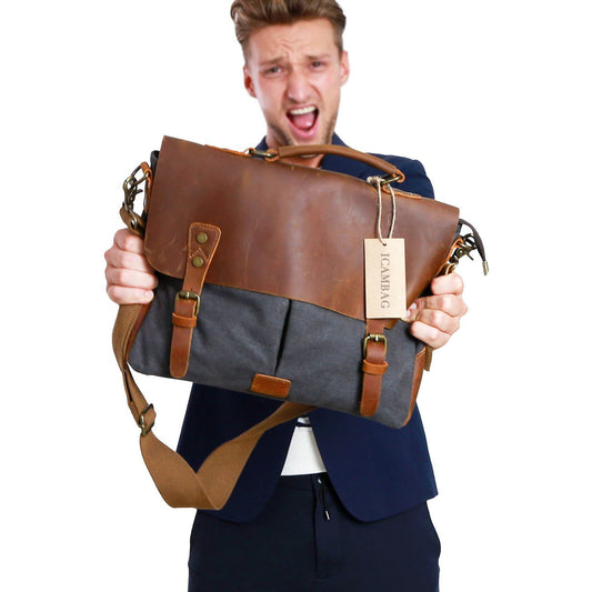 Mens Messenger Bag Vintage 15.6 Inch Waterproof Leather Laptop Briefcase  Large Satchel Shoulder Bag …See more Mens Messenger Bag Vintage 15.6 Inch