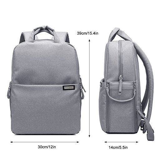 Gray Professional Fashion Multifunction DSLR Camera Bag Waterproof Dur ...