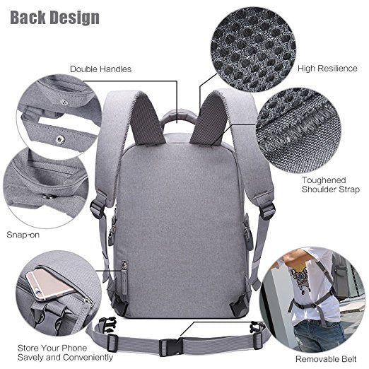 Gray Professional Fashion Multifunction DSLR Camera Bag Waterproof Dur ...