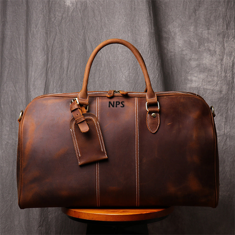 Personalized Duffle Bag Simple Vintage Leather Duffle Bag Good Big Siz ...