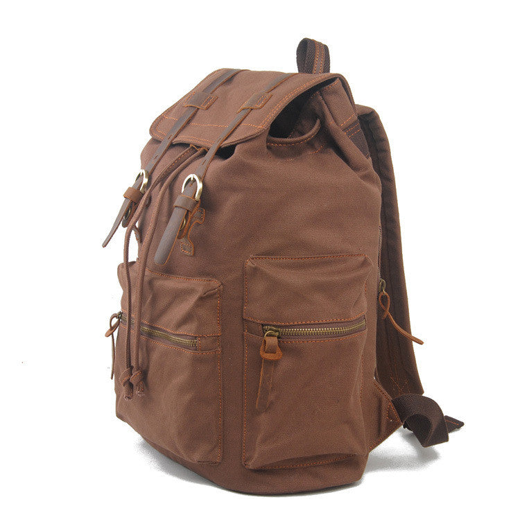 Yellow/Black/Coffee/Gray Canvas Laptop Backpack Outdoor Leisure Bag 10 ...