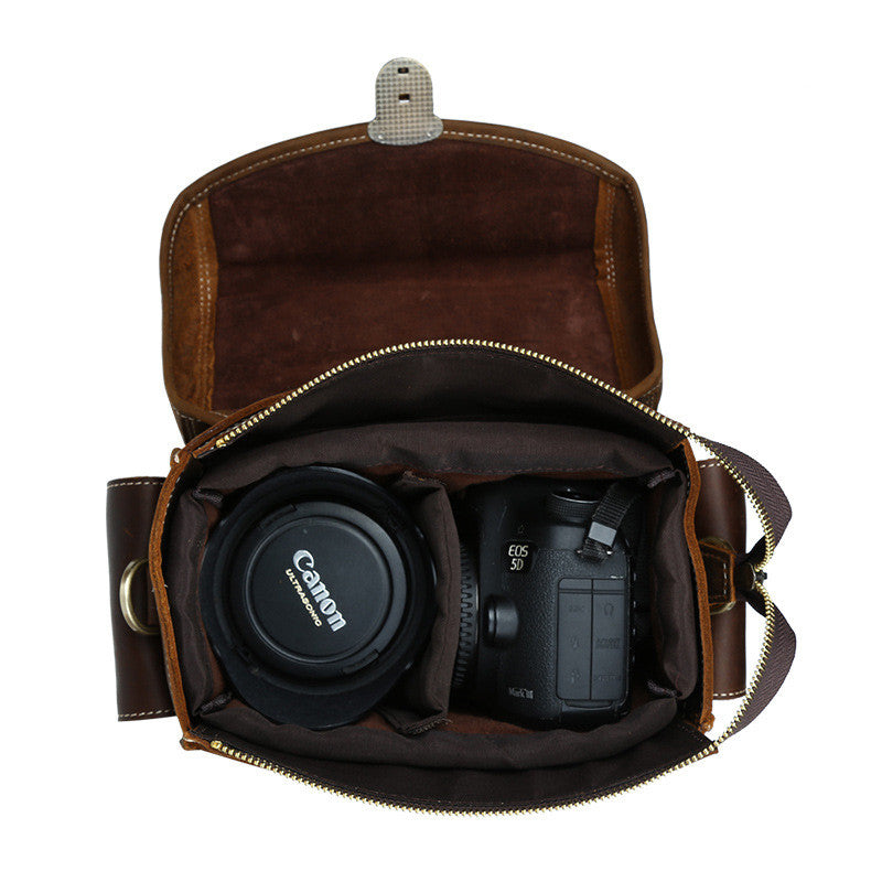 Small Leather Dslr Camera Bag Icambag 9401