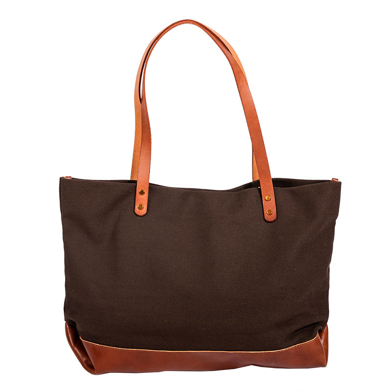 Handmade Canvas Leather Handbags Purse For Women Shoulder Bag Tote Bag ...