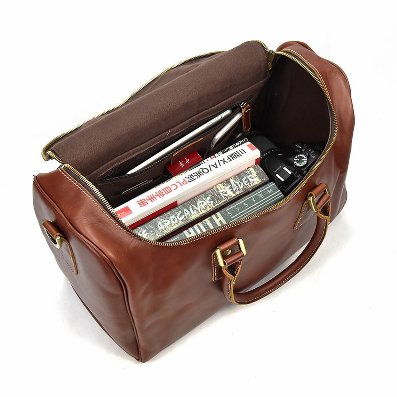 Handcrafted Vintage Mens Leather Traver Duffle Bag,Shoulder Bag For Tr – icambag