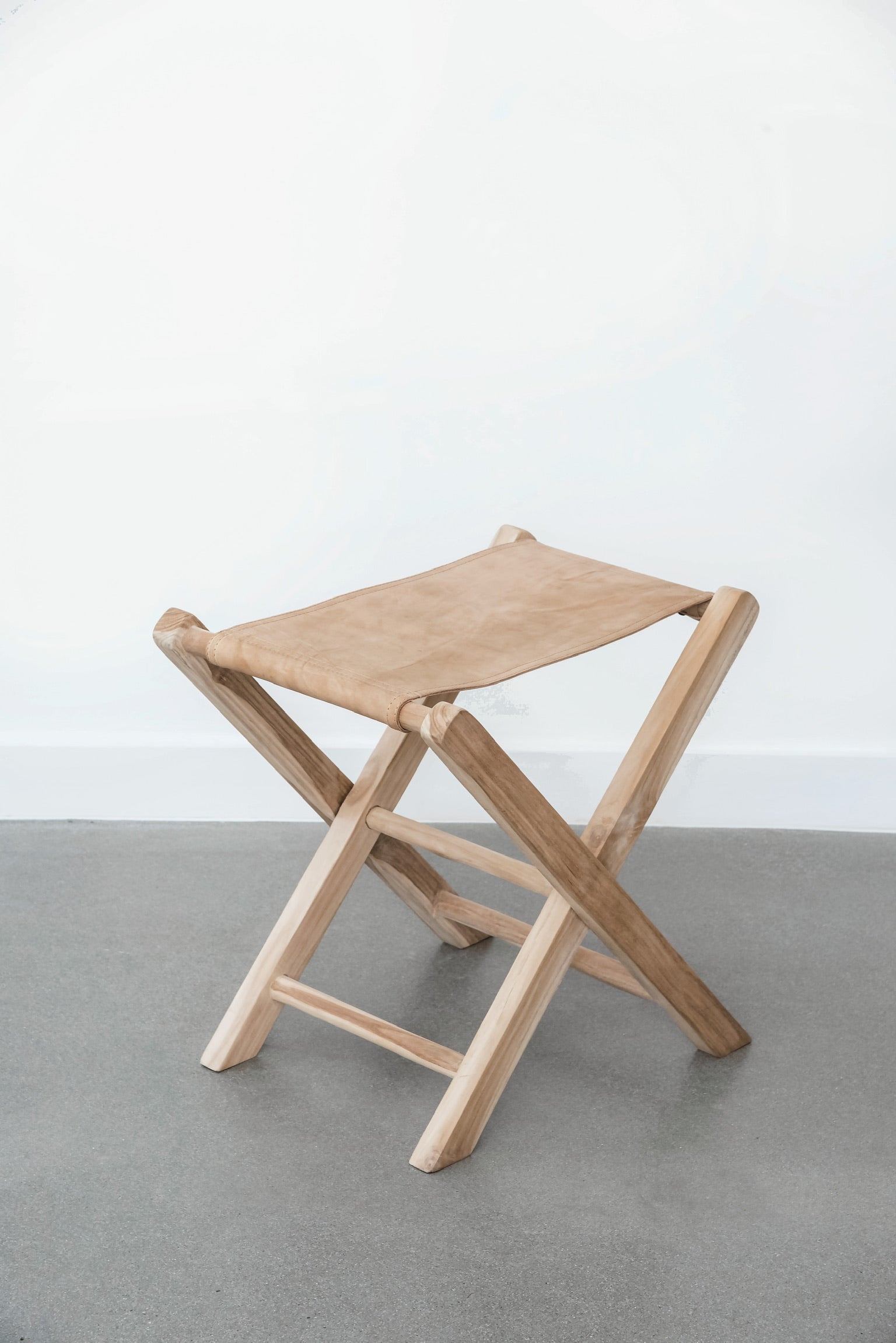 leather folding stool