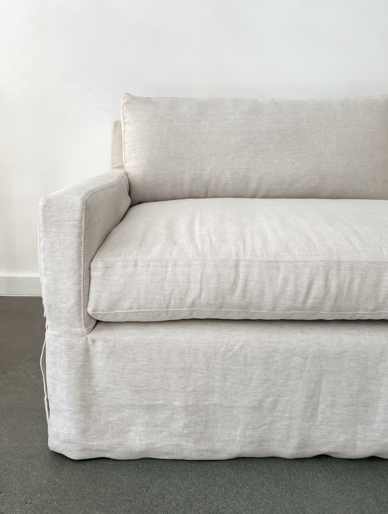 Natural Linen Slipcovered Sofa