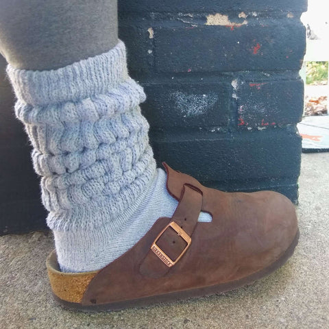 slouch socks with clogs