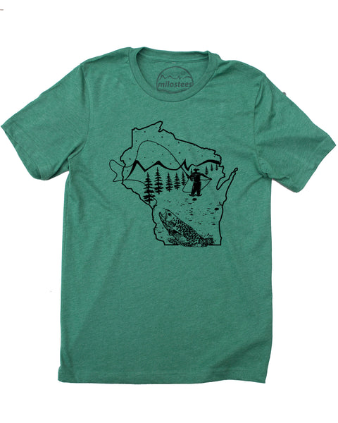 Alaska Fly fishing T-shirt, Graphic Screen Print on Soft 50/50 Tees. E ...