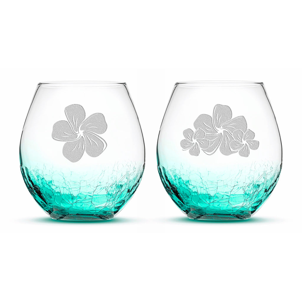 Choose Your Crackle Wine Glass with Tribal Sea Animal Designs - Integrity  Bottles