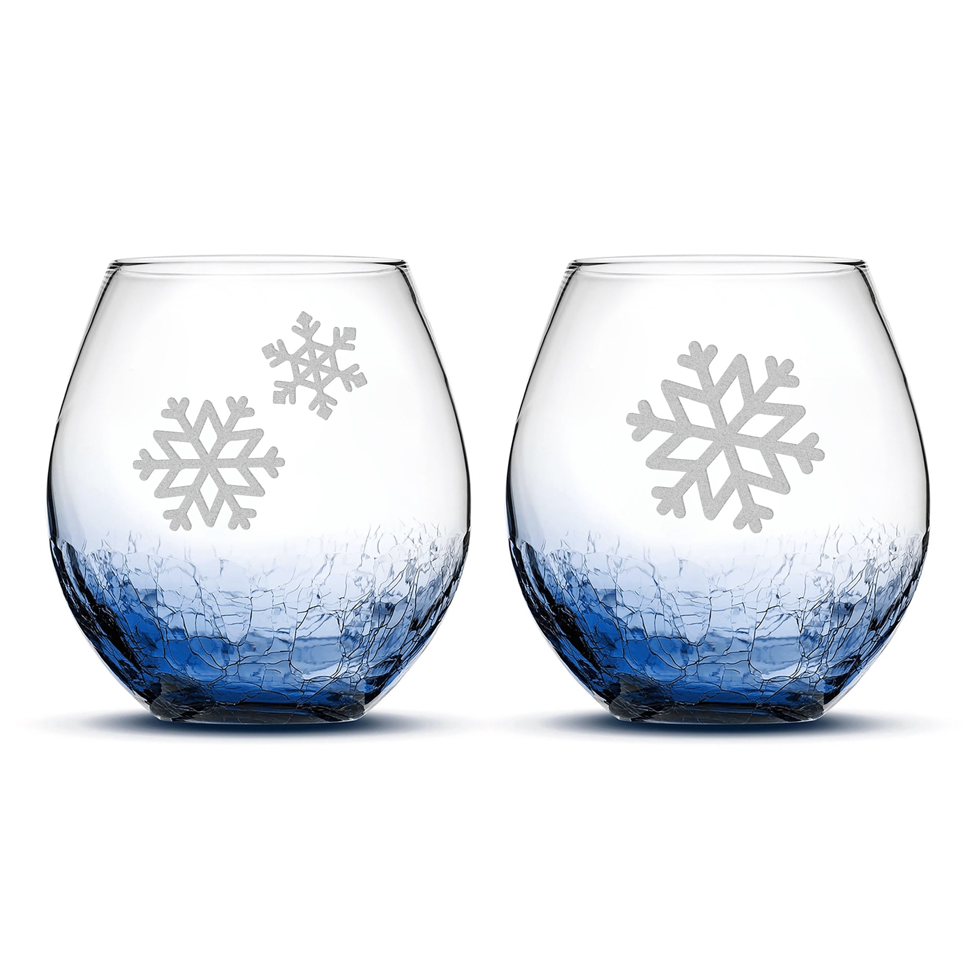 Bubble Wine Glasses, Windy Christmas, Set of 2 - Integrity Bottles