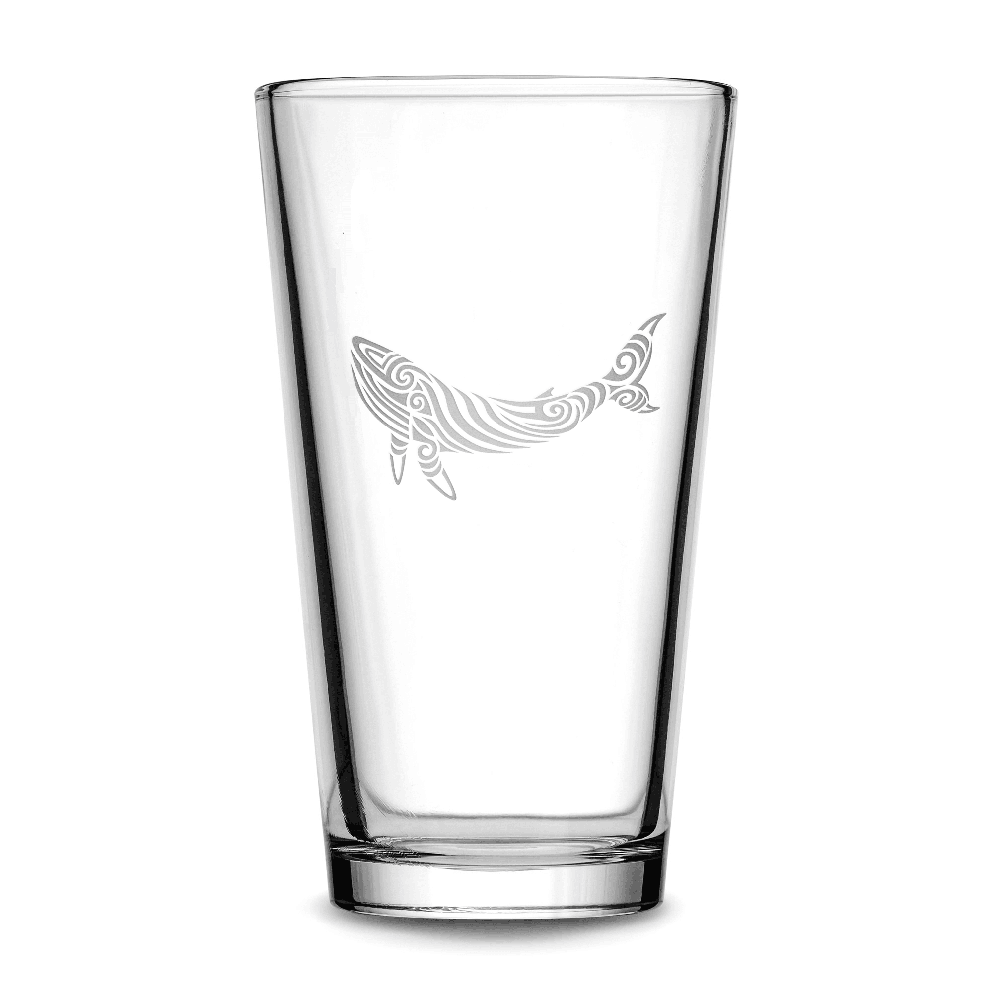 Premium Pint Glass, Dolphin, Deep Etched, 16oz - Integrity Bottles