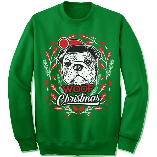 english bulldog christmas sweater