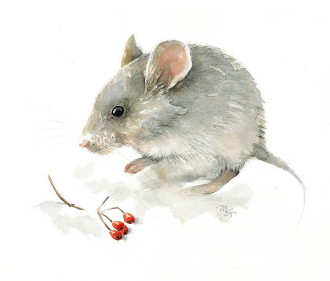 Mouse Watercolor Archival Print – Mira Guerquin Watercolors