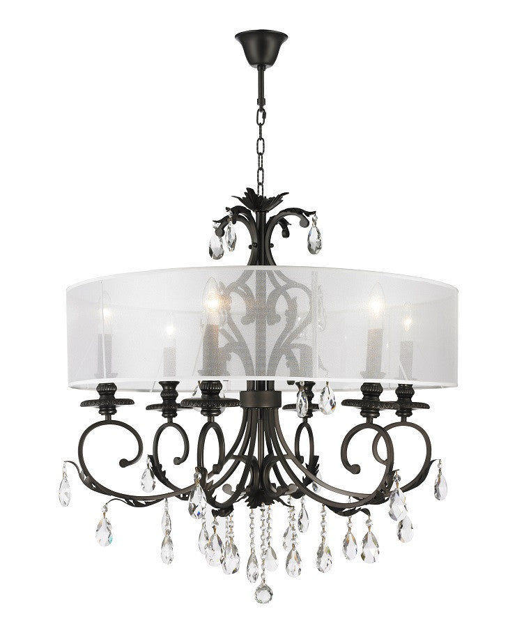 6 arm chandelier with shades